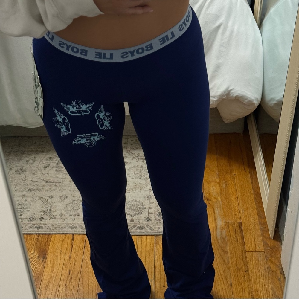 Boys Lie Navy Leggings with Graphic Design
